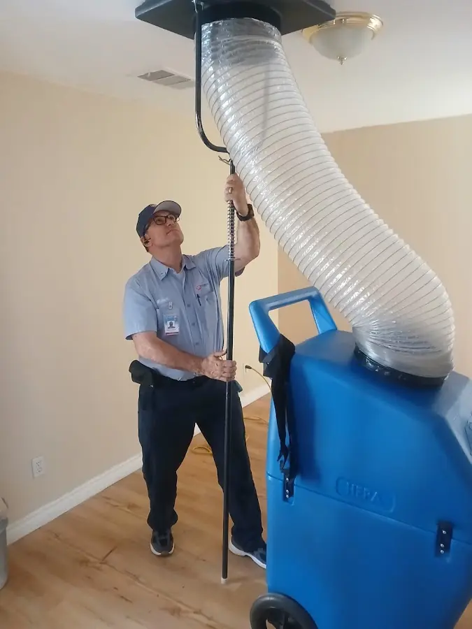 Mini Split Installation technician using HEPA equipment in Plumas Lake